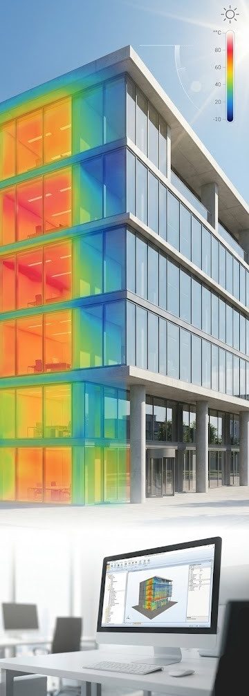 Thermische Simulation für sommerlichen Wärmeschutz am Gebäude