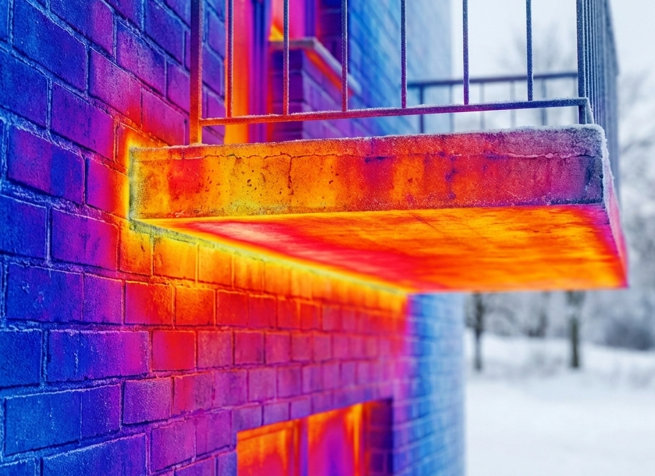 Kontakt für Wärmebrücken & Thermografie | Thermoschall Wärmebrücke erkennen: Thermografie am Balkonanschluss – Kontakt